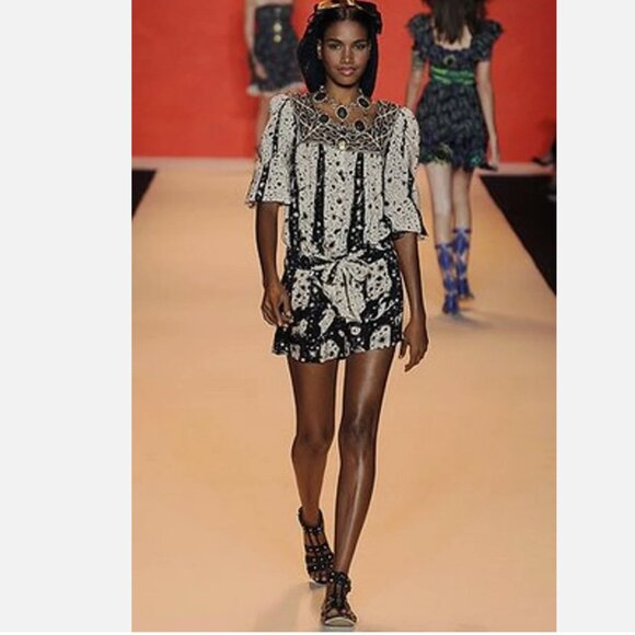 ✨ RARE Anna Sui Zodiac Silk Romper ❣️ Spring 2009 Runway / Sample ✨ - Picture 3 of 14